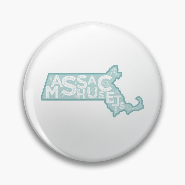 Item preview, Massachusetts Map Typography Blue designed and sold by HelloGentry.