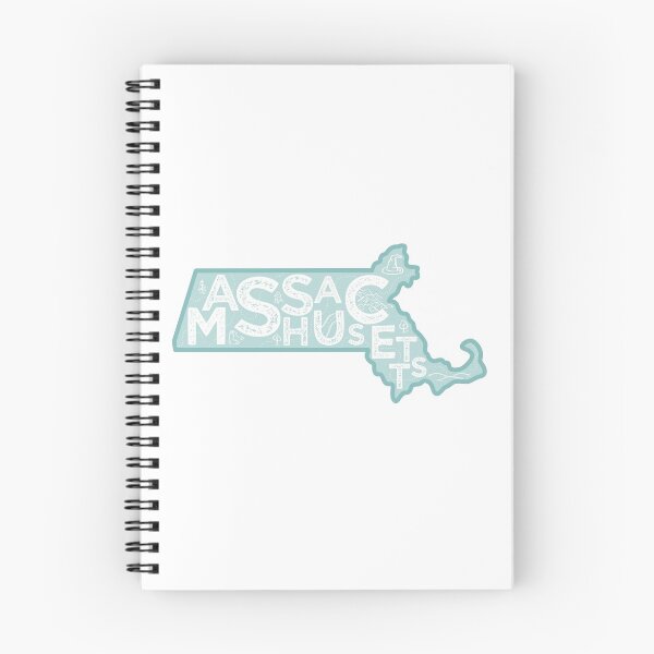 Item preview, Massachusetts Map Typography Blue designed and sold by HelloGentry.