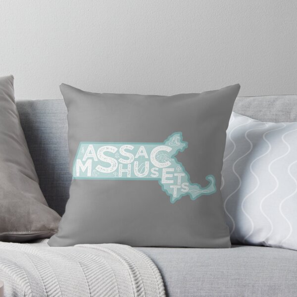 Item preview, Massachusetts Map Typography Blue designed and sold by HelloGentry.