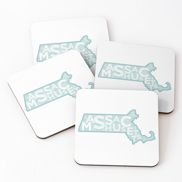 Item preview, Massachusetts Map Typography Blue designed and sold by HelloGentry.