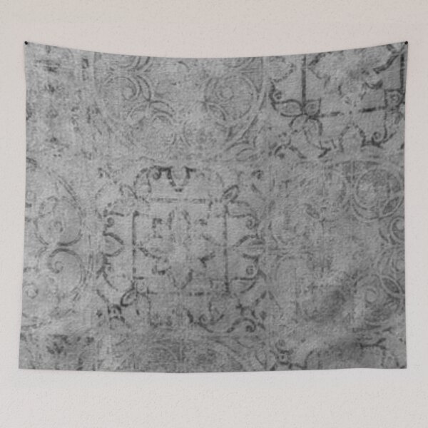 Item preview, Black on Grey batik linen art Pattern.  designed and sold by timg58.