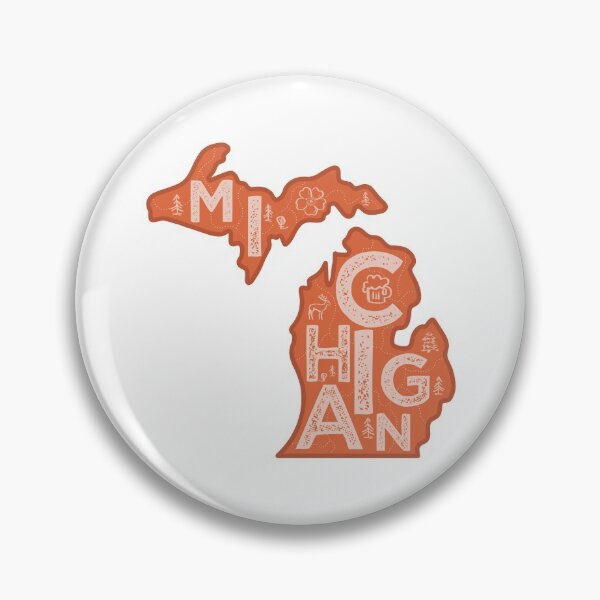Item preview, Michigan Map Typography Red designed and sold by HelloGentry.