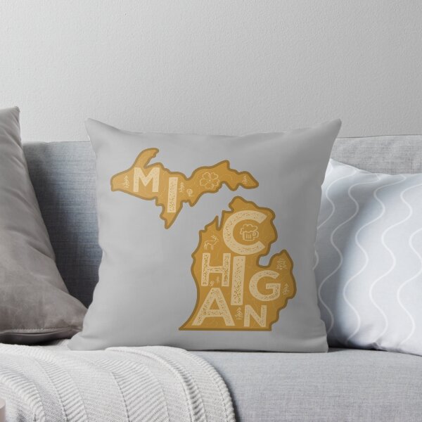 Item preview, Michigan Map Typography Brown designed and sold by HelloGentry.