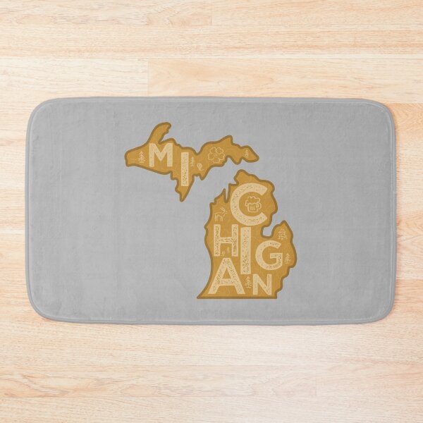 Item preview, Michigan Map Typography Brown designed and sold by HelloGentry.