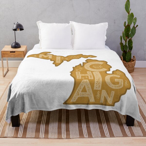 Item preview, Michigan Map Typography Brown designed and sold by HelloGentry.