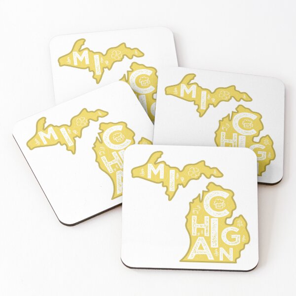 Item preview, Michigan Map Typography Gold designed and sold by HelloGentry.