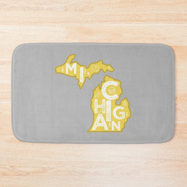 Item preview, Michigan Map Typography Gold designed and sold by HelloGentry.