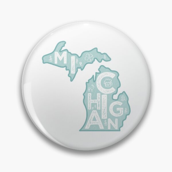 Item preview, Michigan Map Typography Blue designed and sold by HelloGentry.