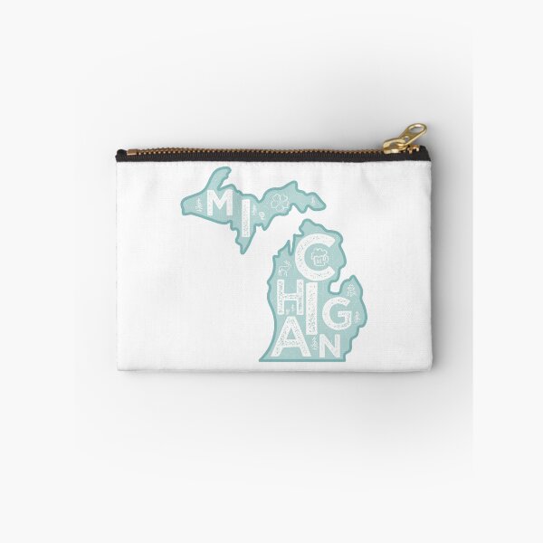 Item preview, Michigan Map Typography Blue designed and sold by HelloGentry.