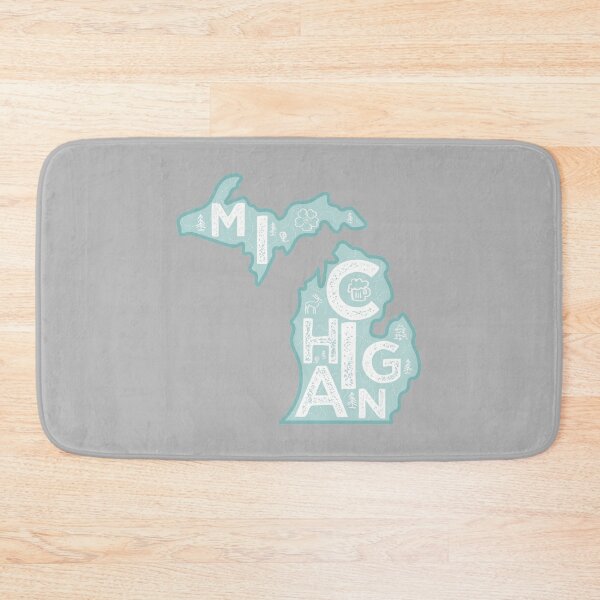 Item preview, Michigan Map Typography Blue designed and sold by HelloGentry.