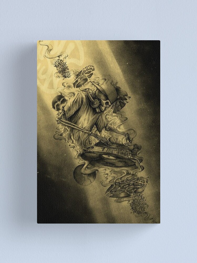 SKELETON DJ CANVAS PRINT PICTURE WALL ART VARIETY OF SIZES FREE DELIVERY 