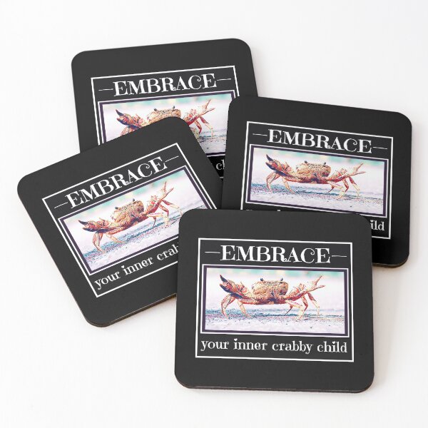 Item preview, Embrace your inner crabby child, funny inner child humor meme, de-motivational humor, snarky humor  designed and sold by The Snarky  Psychologist.