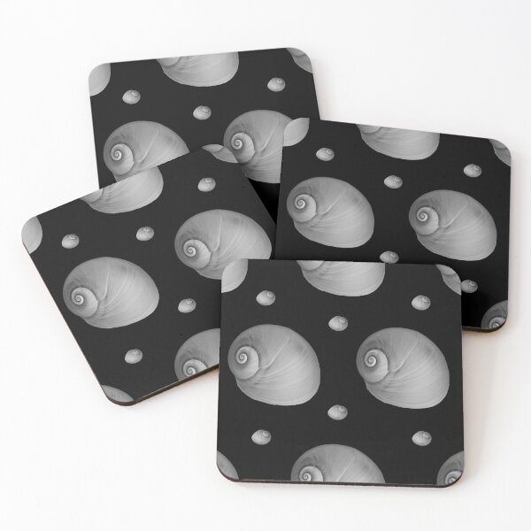 Item preview, White Snail Shells on Black designed and sold by AlteredAtelier.