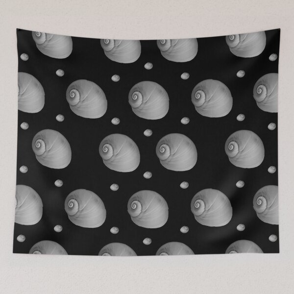 Item preview, White Snail Shells on Black designed and sold by AlteredAtelier.