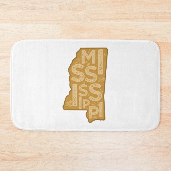 Item preview, Mississppi Map Typography Brown designed and sold by HelloGentry.