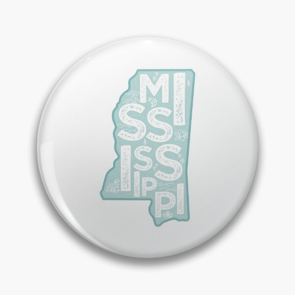 Item preview, Mississppi Map Typography Blue designed and sold by HelloGentry.
