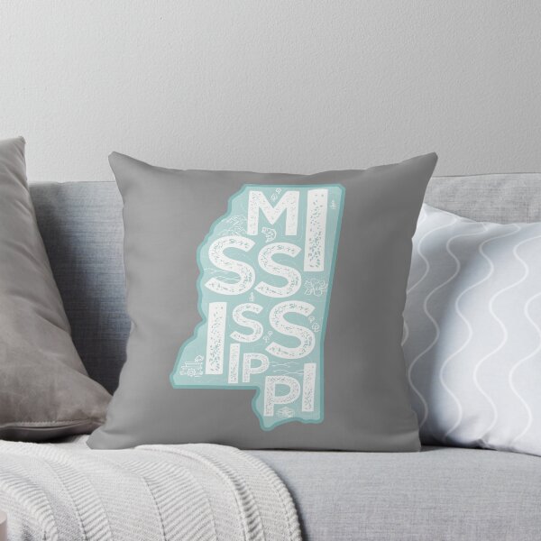 Item preview, Mississppi Map Typography Blue designed and sold by HelloGentry.