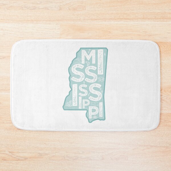 Item preview, Mississppi Map Typography Blue designed and sold by HelloGentry.