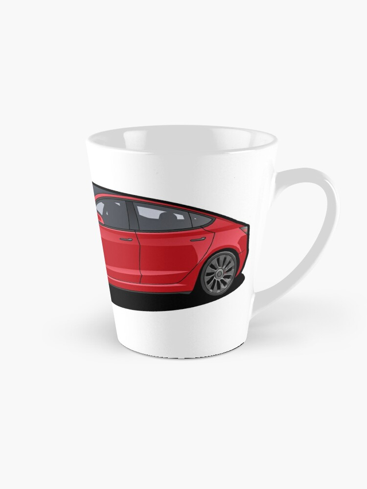 Tesla Model 3 Red Outline - Tesla Model 3 - Mug