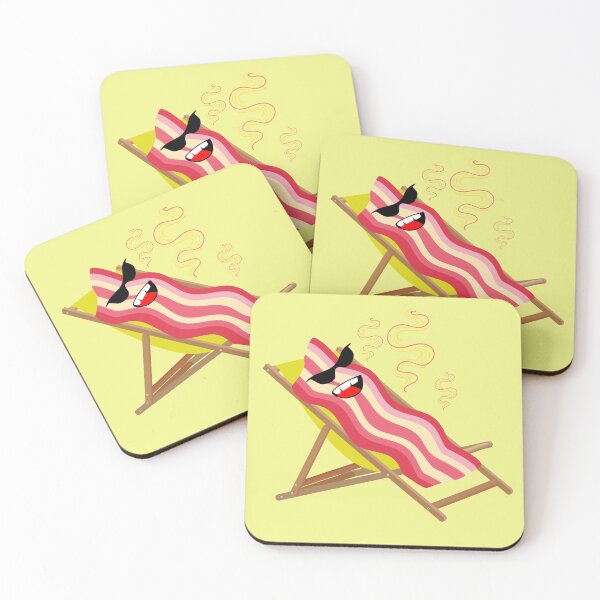 Item preview, Bacon Chill Tshirt Tee Shirt Cute Funny Kawaii Graphic Cartoony Design for Apparel Accessories Home Decor Skins Totes Bags Wall Art Stickers designed and sold by Rocbebe.