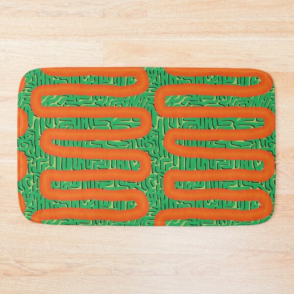 Item preview, Green and Orange Doodle Meander designed and sold by Miranda Benson.