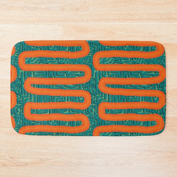 Item preview, Teal and Orange Doodle Meander designed and sold by Miranda Benson.