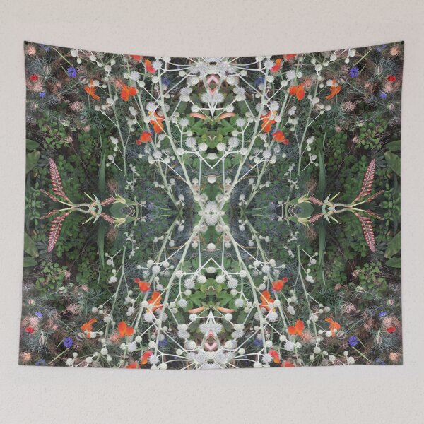 Item preview, Vivid Poppy Fusion - Botanical Delights in Orange/Silver/Green and Sapphire IV designed and sold by RoseAromas.