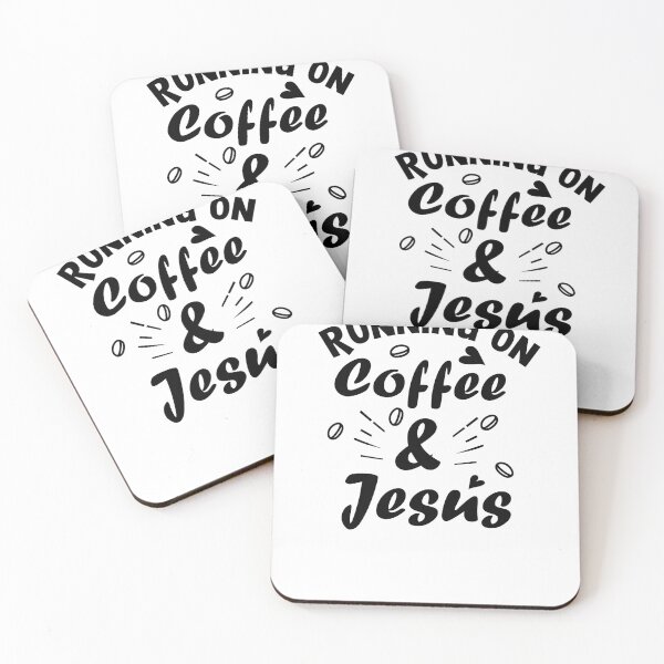 Item preview, Running On Coffee and Jesus Quote Christian designed and sold by Mytoonsquad.