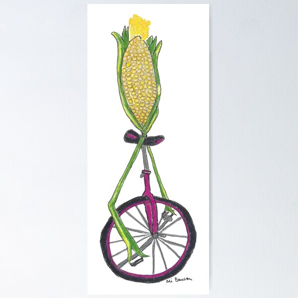 Item preview, Uni-Corn a Stalk of Corn Riding a Unicycle designed and sold by AliCatOriginals.