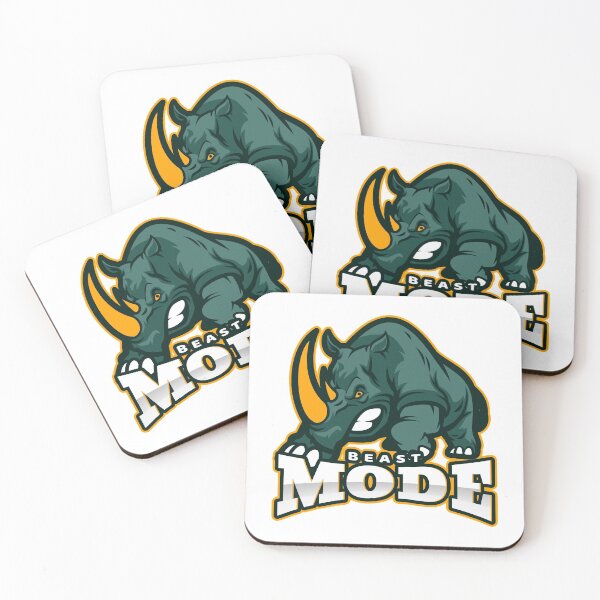 Item preview, Beast Mode Rhino White - Funny Gym designed and sold by GymWearDepot.