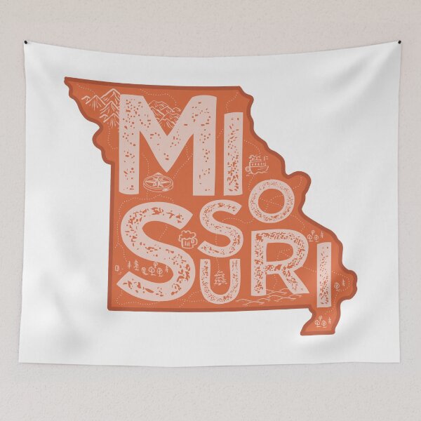 Item preview, Missouri Map Typography Red designed and sold by HelloGentry.