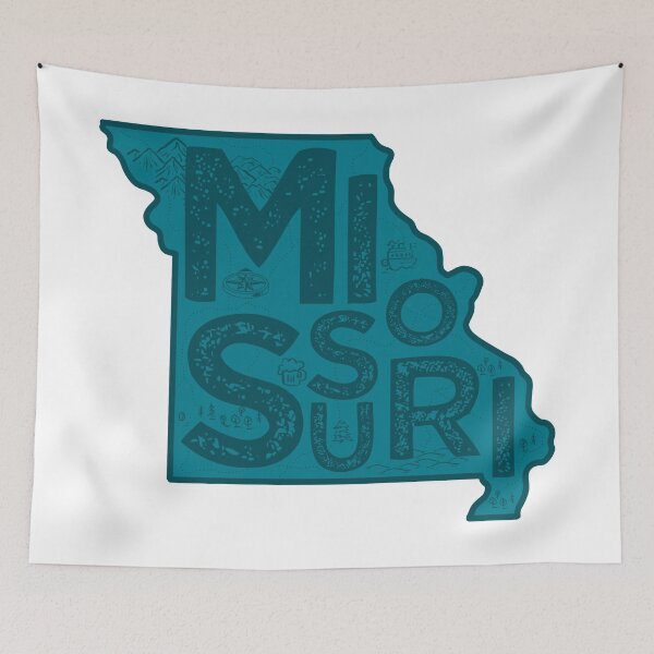 Item preview, Missouri Map Typography Navy designed and sold by HelloGentry.
