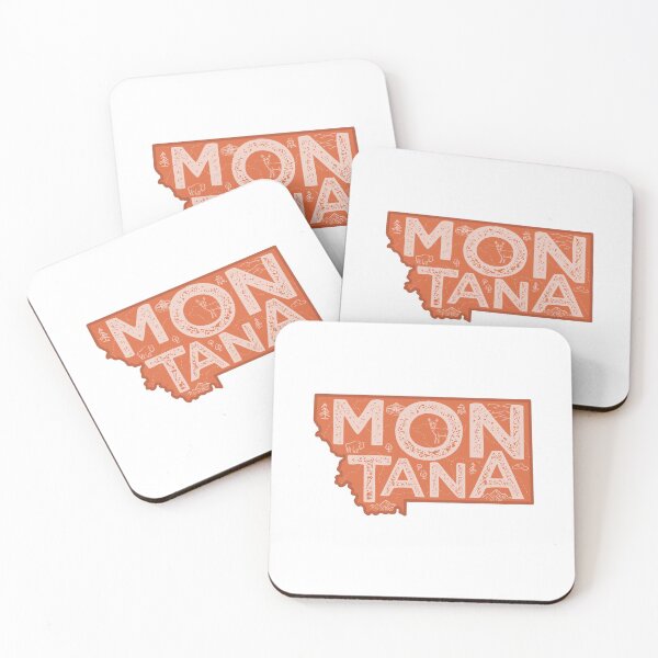 Item preview, Montana Map Typography Red designed and sold by HelloGentry.