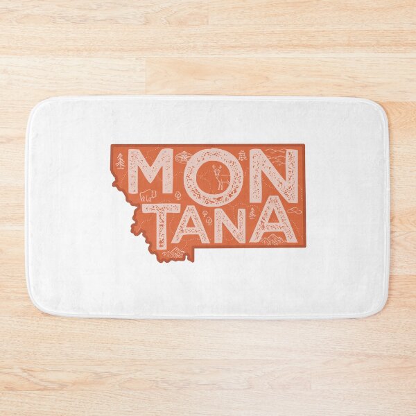Item preview, Montana Map Typography Red designed and sold by HelloGentry.