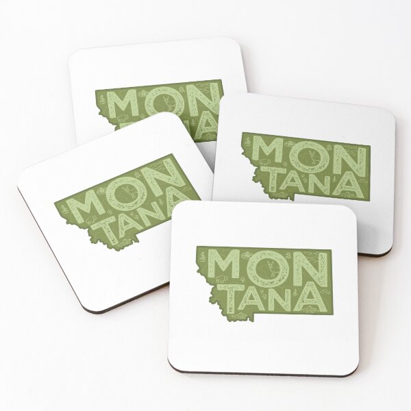 Item preview, Montana Map Typography Green designed and sold by HelloGentry.