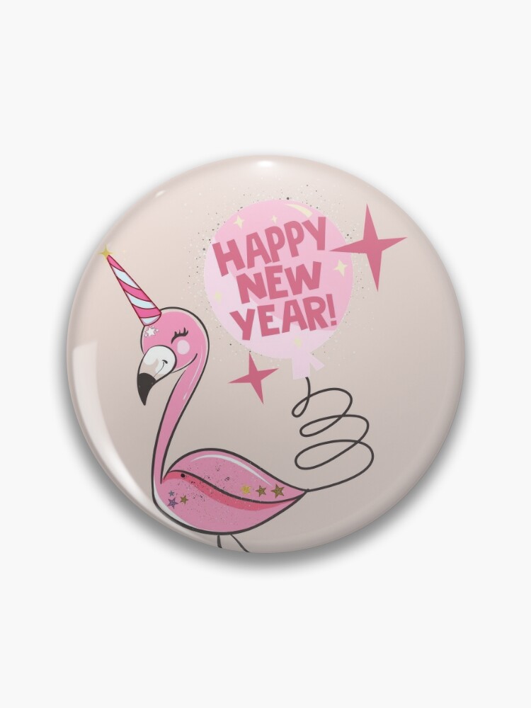 Happy new year with pink flamingo  Kids T-Shirt for Sale by EclairVanilla