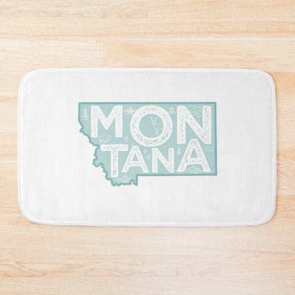 Item preview, Montana Map Typography Blue  designed and sold by HelloGentry.