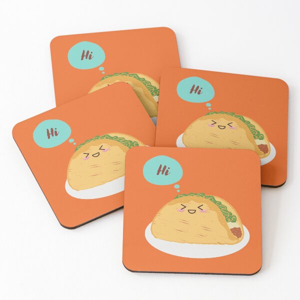 Item preview, Friendly Taco Tshirt Tee Shirt Cute Funny Kawaii Graphic Cartoony Design for Apparel Accessories Home Decor Skins Totes Bags Wall Art Stickers designed and sold by Rocbebe.