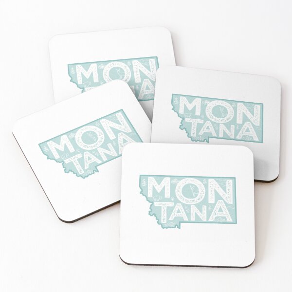 Item preview, Montana Map Typography Blue  designed and sold by HelloGentry.