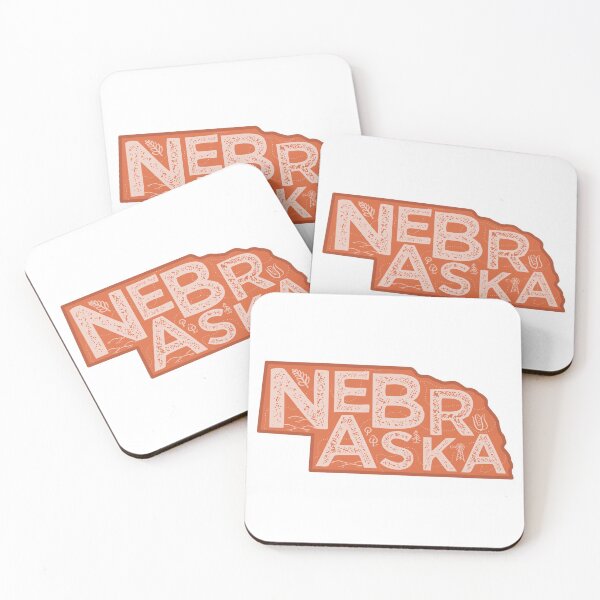 Item preview, Nebraska Map Typography Red designed and sold by HelloGentry.
