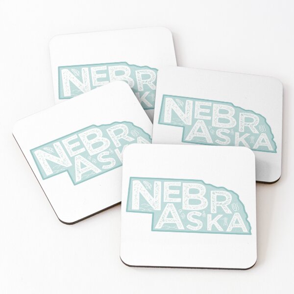 Item preview, Nebraska Map Typography Blue designed and sold by HelloGentry.