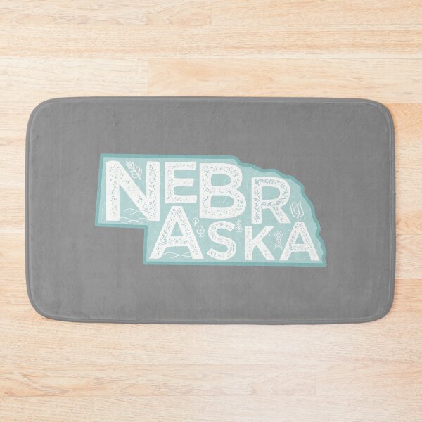 Item preview, Nebraska Map Typography Blue designed and sold by HelloGentry.