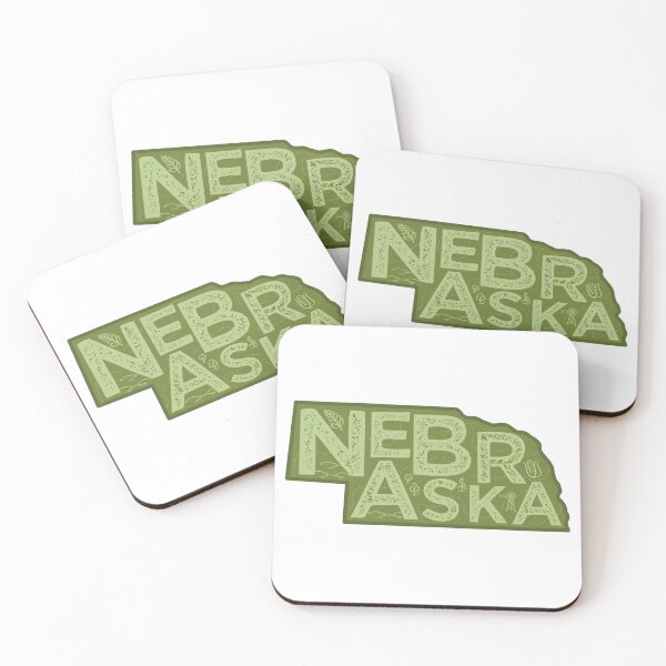 Item preview, Nebraska Map Typography Green designed and sold by HelloGentry.