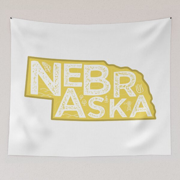 Item preview, Nebraska Map Typography Gold designed and sold by HelloGentry.