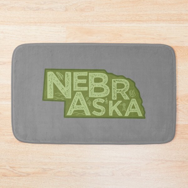 Item preview, Nebraska Map Typography Green designed and sold by HelloGentry.