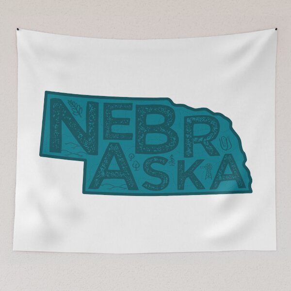 Item preview, Nebraska Map Typography Navy designed and sold by HelloGentry.