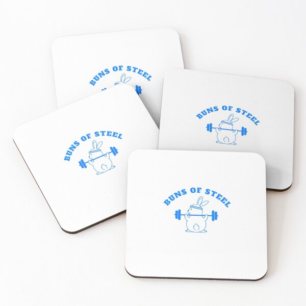 Item preview, Buns of Steel White - Funny Gym designed and sold by GymWearDepot.