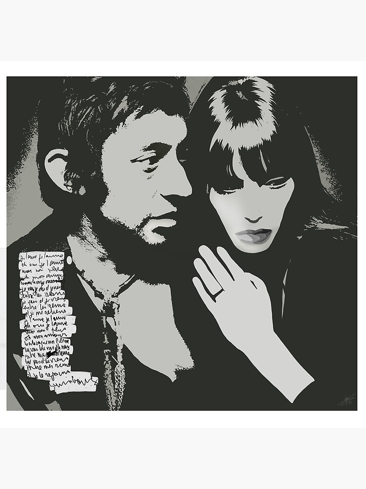 Serge Gainsbourg Je T Aime Moi Non Plus Poster « Serge Gainsbourg & Jane Birkin Je t'aime moi non plus noir et