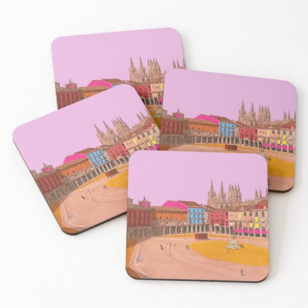 Item preview, nostalgic city view Burgos Plaza Mayor, sightseeing Spain designed and sold by Mauswohn.