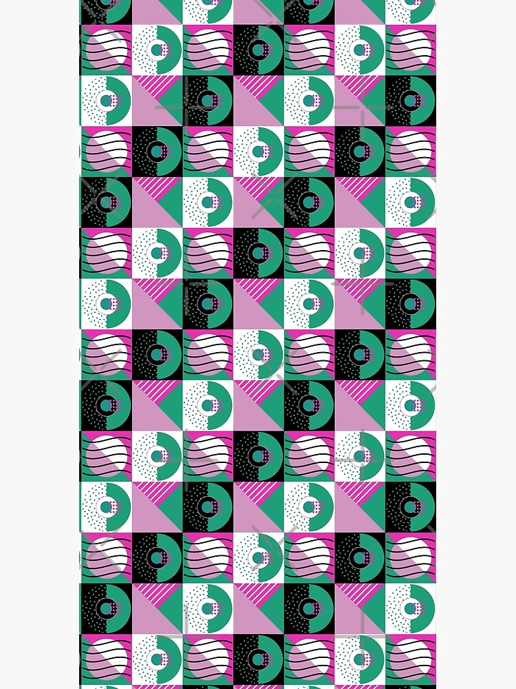 Disover Retro 80s Memphis Abstract Geometric Pink Green Pattern Duffel Bag